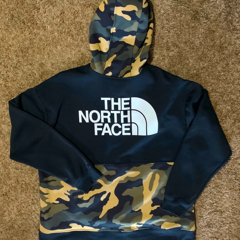 Telegraphic Burnt Olive Green Waxed Camo Zip Hoodie - XL